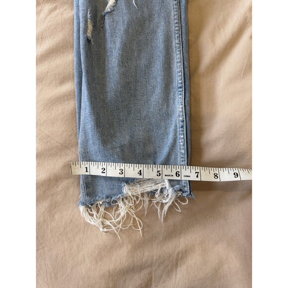 Mother Superior Womens 27 Blue Denim Distressed The Sinner Jeans Crop Frayed - Picture 8 of 12